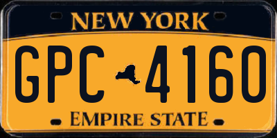 NY license plate GPC4160