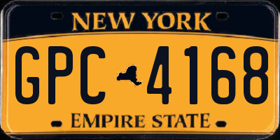 NY license plate GPC4168