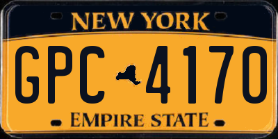 NY license plate GPC4170