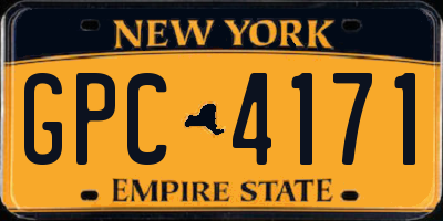 NY license plate GPC4171