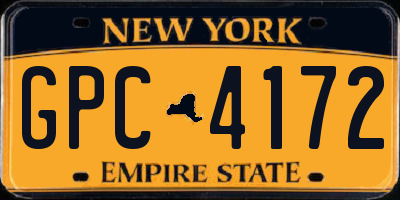 NY license plate GPC4172