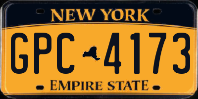 NY license plate GPC4173