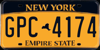 NY license plate GPC4174