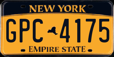 NY license plate GPC4175