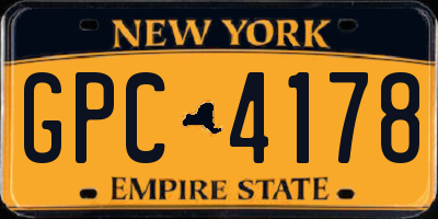 NY license plate GPC4178