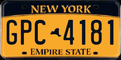 NY license plate GPC4181