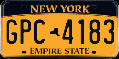 NY license plate GPC4183