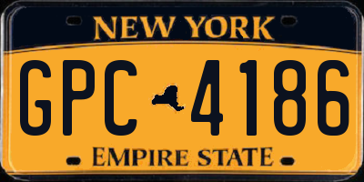 NY license plate GPC4186