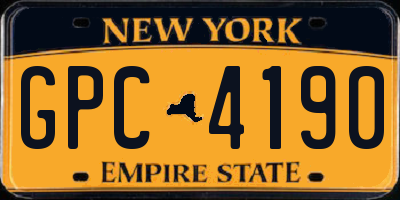 NY license plate GPC4190