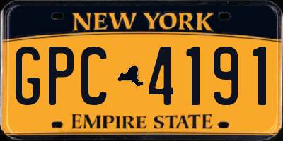 NY license plate GPC4191