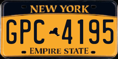 NY license plate GPC4195
