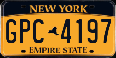 NY license plate GPC4197