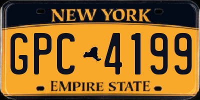 NY license plate GPC4199