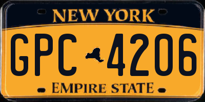 NY license plate GPC4206