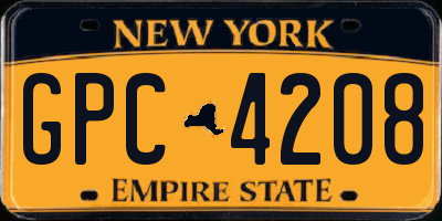 NY license plate GPC4208
