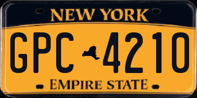 NY license plate GPC4210