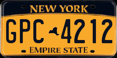 NY license plate GPC4212