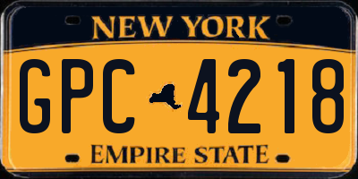 NY license plate GPC4218