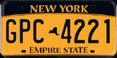 NY license plate GPC4221