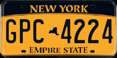 NY license plate GPC4224