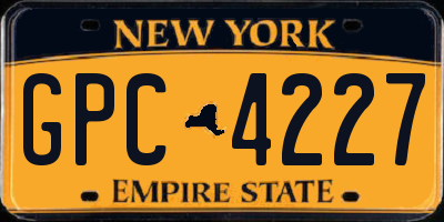 NY license plate GPC4227
