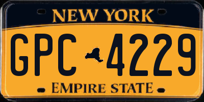 NY license plate GPC4229