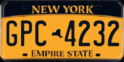 NY license plate GPC4232