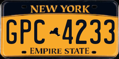 NY license plate GPC4233