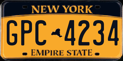 NY license plate GPC4234