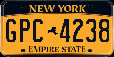 NY license plate GPC4238