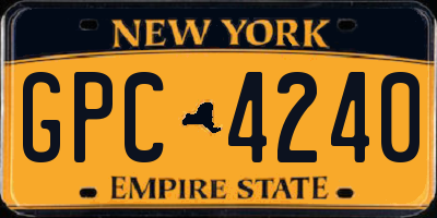 NY license plate GPC4240