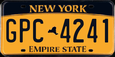 NY license plate GPC4241
