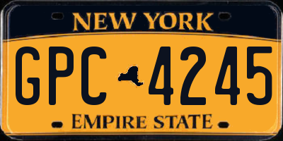 NY license plate GPC4245