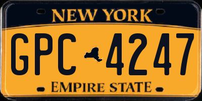 NY license plate GPC4247