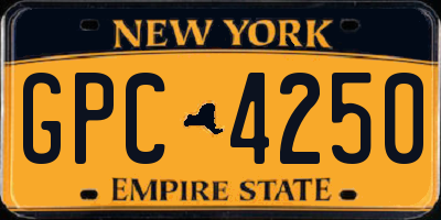 NY license plate GPC4250