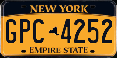 NY license plate GPC4252