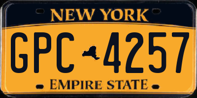 NY license plate GPC4257