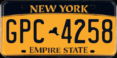 NY license plate GPC4258