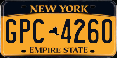 NY license plate GPC4260