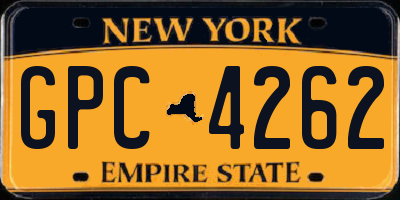 NY license plate GPC4262