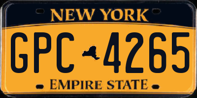 NY license plate GPC4265