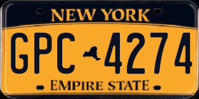 NY license plate GPC4274