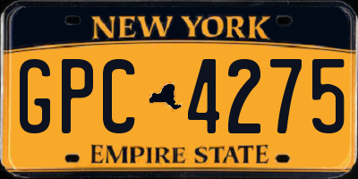 NY license plate GPC4275