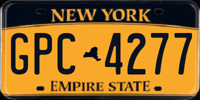 NY license plate GPC4277