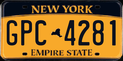 NY license plate GPC4281