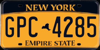 NY license plate GPC4285