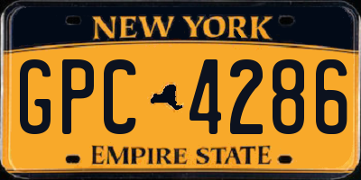 NY license plate GPC4286