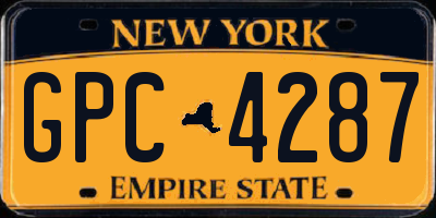 NY license plate GPC4287