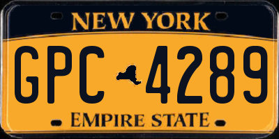 NY license plate GPC4289