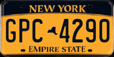 NY license plate GPC4290